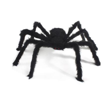 Super Sized Halloween Furry Black Fake Spider Decoration Prop