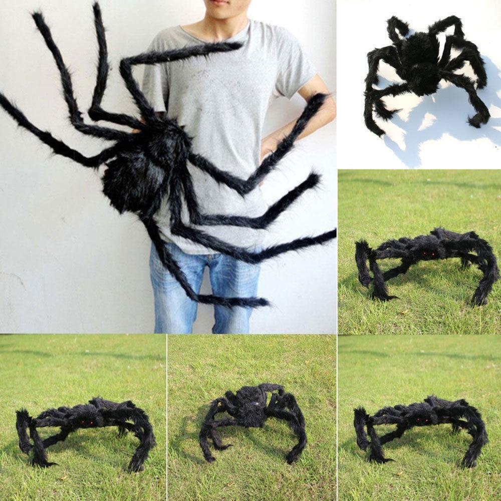 Super Sized Halloween Furry Black Fake Spider Decoration Prop